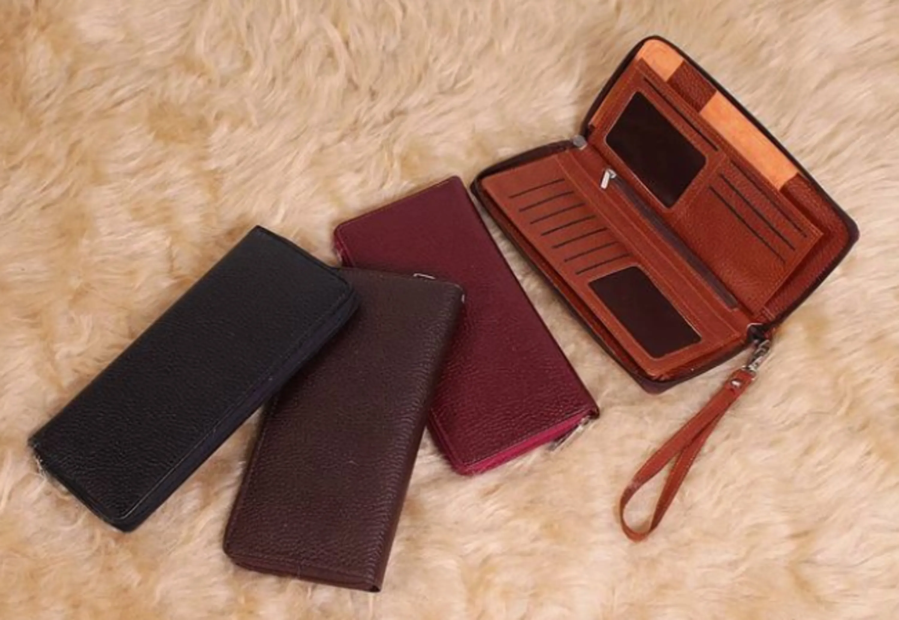 کیف پولی چرم مدل دسته چکی 